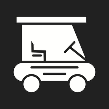 Beautiful Golf buggy Vector Glyph Icon