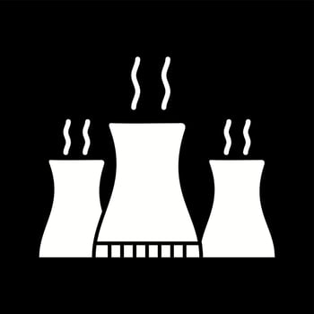 Unique Nuclear Plant Vector Glyph Icon