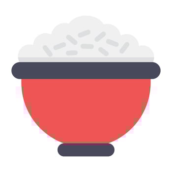 Rice bowl, icon design of boiled rice vector