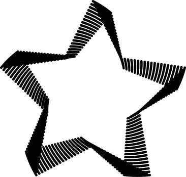 Star Shaped Black and white geometrical concentrated line frame illustration material vector stock illustration.