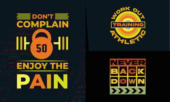 best retro typography t shirt design for gym and fitness lover. vector