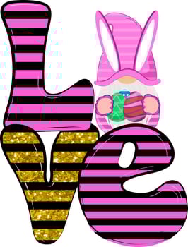 Love Easter Bunny Gnome Egg vector