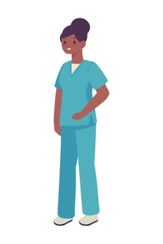 afro nurse female vector