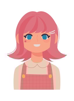 cute girl avatar vector