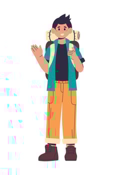 traveler young man vector
