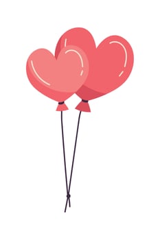hearts shaped balloons vector
