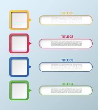Business rectangle Infographic. Modern infographic template. Abstract diagram with 4 steps, options, parts, or processes. Vector business template for presentation. Creative concept for infographic