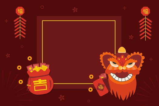Chinese New Year festival vector background. Chinese New Year vector red color poster template.