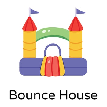 Trendy Bounce House vector