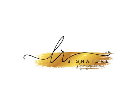 Initial LR beauty monogram and elegant logo design, handwriting logo of initial signature, wedding, fashion, floral and botanical with creative template. vector