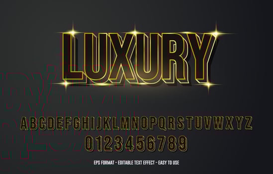 3d editable text effect Free vector