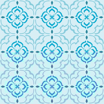 Blue Geometric Seamless Pattern with Tribal Shape. Pattern designed in Ikat, Aztec, Moroccan, Thai, Luxury Arabic Style. Ideal for Fabric Garment, Ceramics, Wallpaper. Vector Illustration.