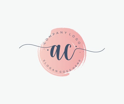 Initial AC feminine logo. Usable for Nature, Salon, Spa, Cosmetic and Beauty Logos. Flat Vector Logo Design Template Element.