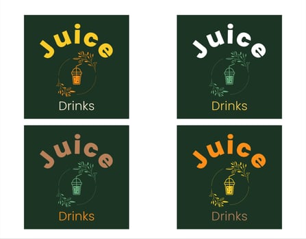 Juice drinks design set vector