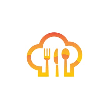 Hat chef logo template vector