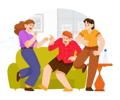 Group of Friends Dancing Together vector