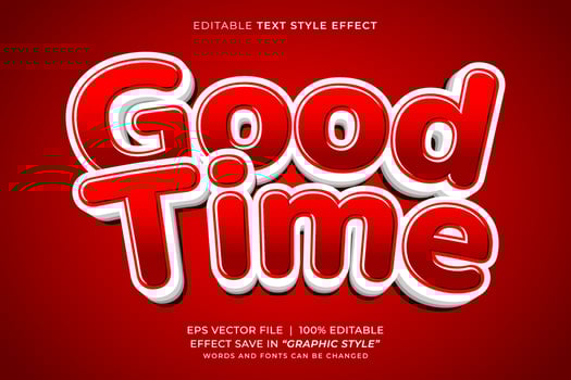 Good Time editable text effect vector