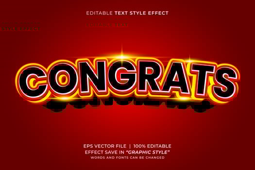 Congrats editable text effect vector