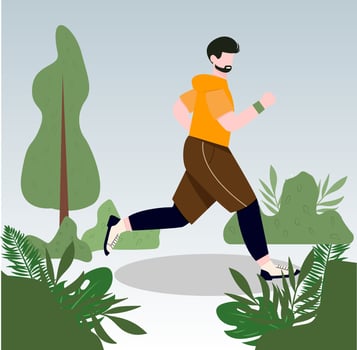 man doing sports vector