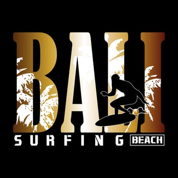 surf bali beach vector text image design