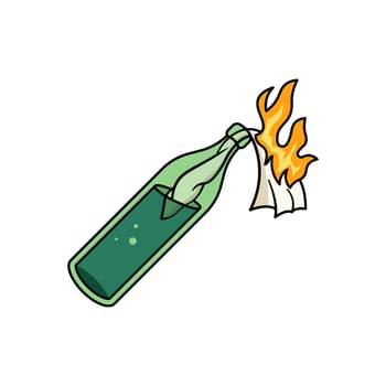 Molotov cocktail isolated on white background vector