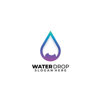water logo icon gradient color design template vector