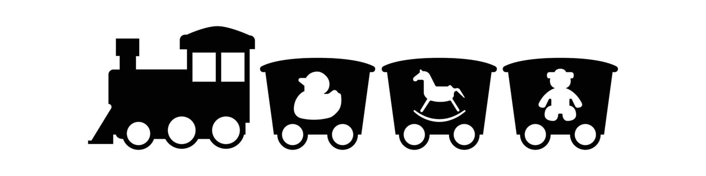 Children Train Design Panel for cnc machined, metal wall art, or laser cutting vector