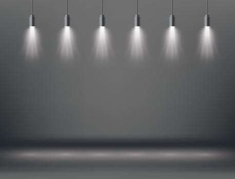 Scene Illumination Effects with Spotlight. Vector Illustration.