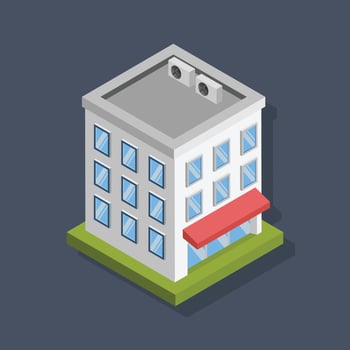Apartment building - Isometric 3D illustration. vector