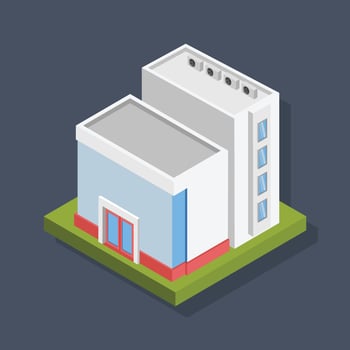 Business center - Isometric 3D illustration. vector