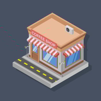 Coffee shop - Isometric 3D illustration. vector