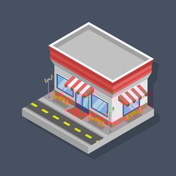 Restaurant - Isometric 3D illustration. vector