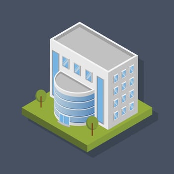 Residential building - Isometric 3D illustration. vector