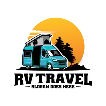 RV motor home camper car illustration logo vector