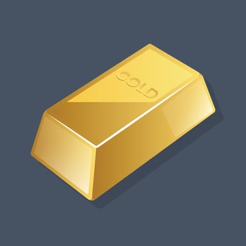 Gold bar - Isometric 3d illustration. vector