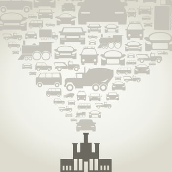 Automobile factory the industry transport. A vector illustration