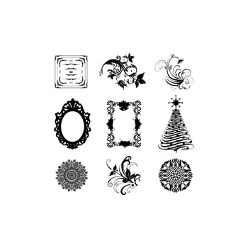 floral ornament luxury illustration set design vector