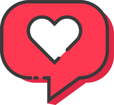Heart icon in flat design style. Love signs illustration. png