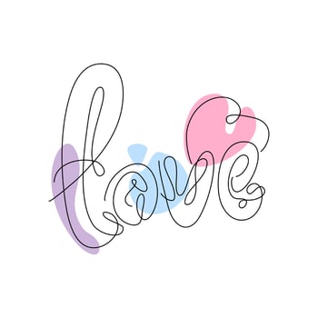 Heart Shaped Hand Draw One Continuous Line. Valentines day concept. Love Minimalist Contour Art. Vector illustration. suitable for wall art, decorations, t-shirts, mugs