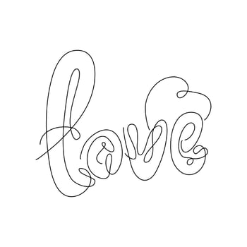Heart Shaped Hand Draw One Continuous Line. Valentines day concept. Love Minimalist Contour Art. Vector illustration. suitable for wall art, decorations, t-shirts, mugs