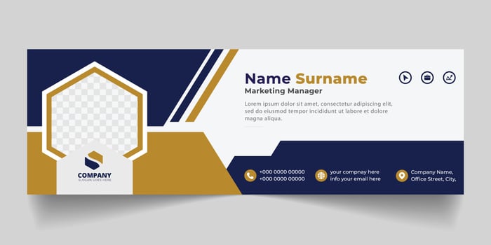 Corporate Email signature modern template design. Emailers personal business minimalist personal web social media banner. vector