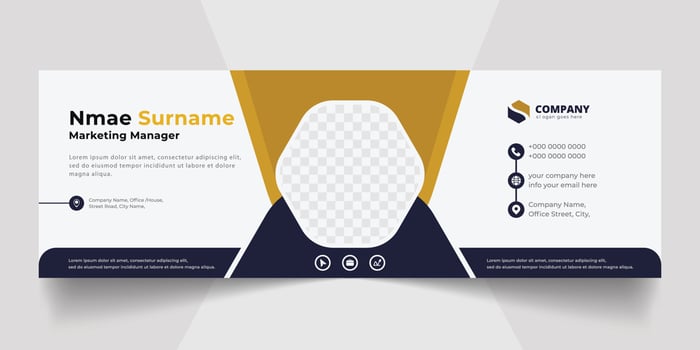 Corporate Email signature modern template design. Emailers personal business minimalist personal web social media banner. vector