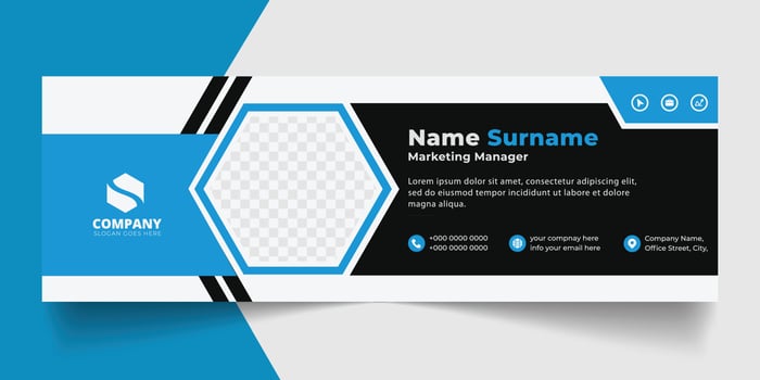 Corporate Email signature modern template design. Emailers personal business minimalist personal web social media banner. vector
