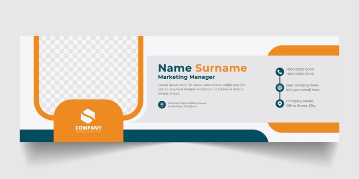 Corporate Email signature modern template design. Emailers personal business minimalist personal web social media banner. vector