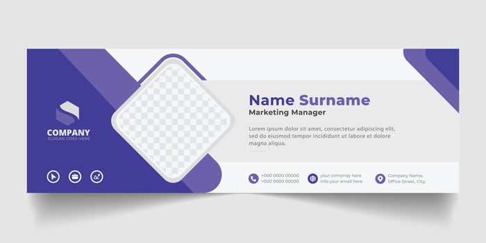 Corporate Email signature modern template design. Emailers personal business minimalist personal web social media banner. vector