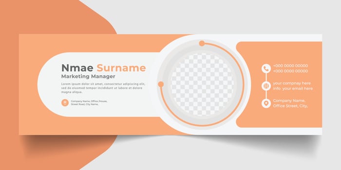Corporate Email signature modern template design. Emailers personal business minimalist personal web social media banner. vector