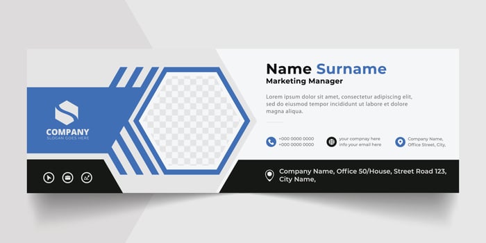 Corporate Email signature modern template design. Emailers personal business minimalist personal web social media banner. vector