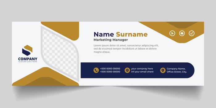 Corporate Email signature modern template design. Emailers personal business minimalist personal web social media banner. vector