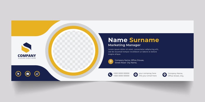 Corporate Email signature modern template design. Emailers personal business minimalist personal web social media banner. vector
