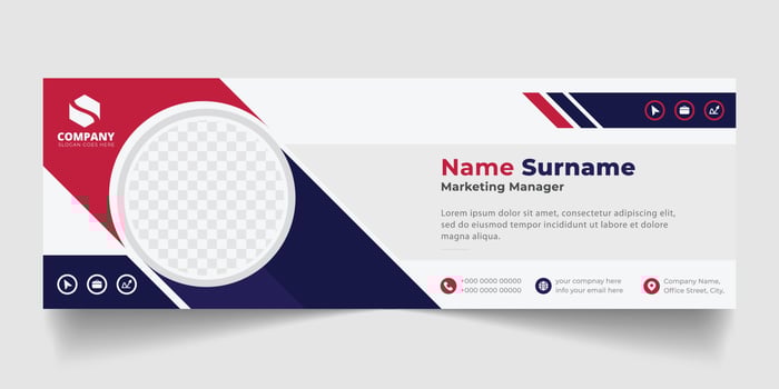 Corporate Email signature modern template design. Emailers personal business minimalist personal web social media banner. vector